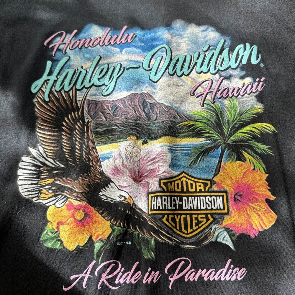 Harley-Davidson Honolulu Hawaii A Ride in Paradise T-Shirt Black 2XL Runs small